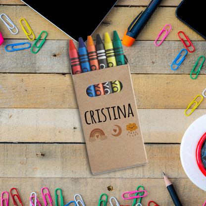 Sun Name - Set da 6 - Pastelli Cera - personalizzati con nomi