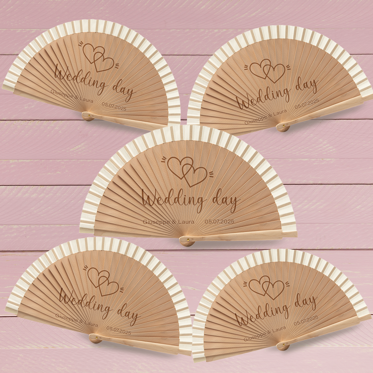 Sposa e le sue amiche - Set da 5 Ventagli in legno (Copia)