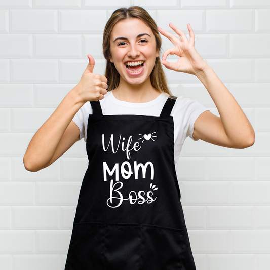 Wife, mom, boss - Grembiule da Cucina