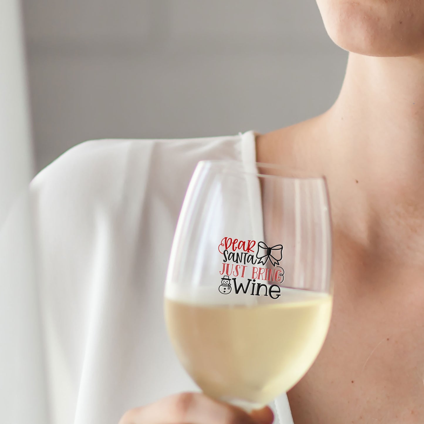 Dear Santa just bring wine - Calice Bicchiere da Vino
