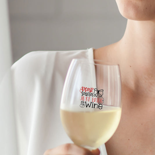 Dear Santa just bring wine - Calice Bicchiere da Vino