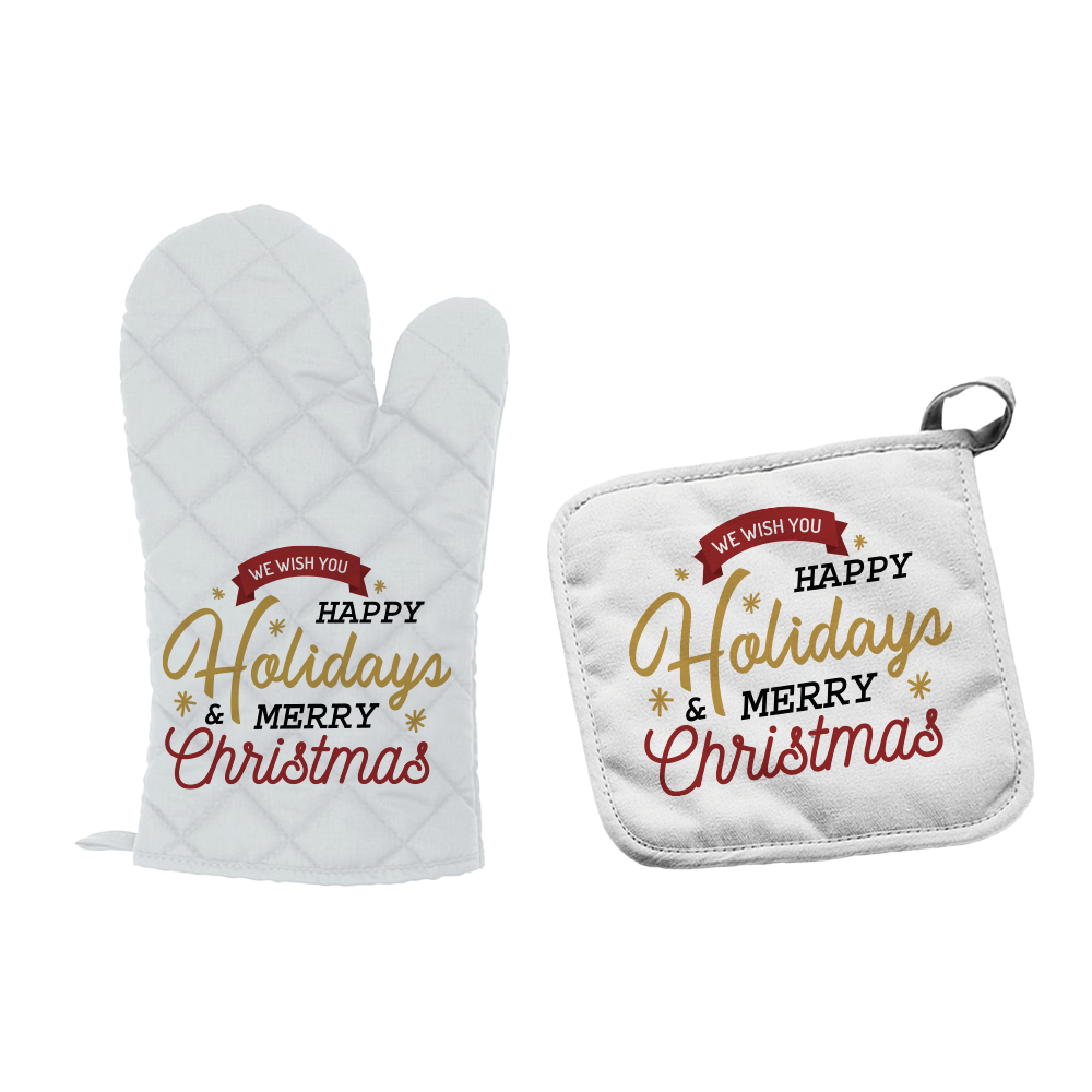 Happy Holidays - Set da Cucina Guanto e Presina