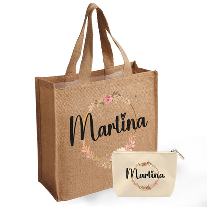 Summer Name - Borsa mare & Pochette - Combo - personalizzata con nome