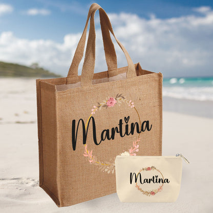 Summer Name - Borsa mare & Pochette - Combo - personalizzata con nome