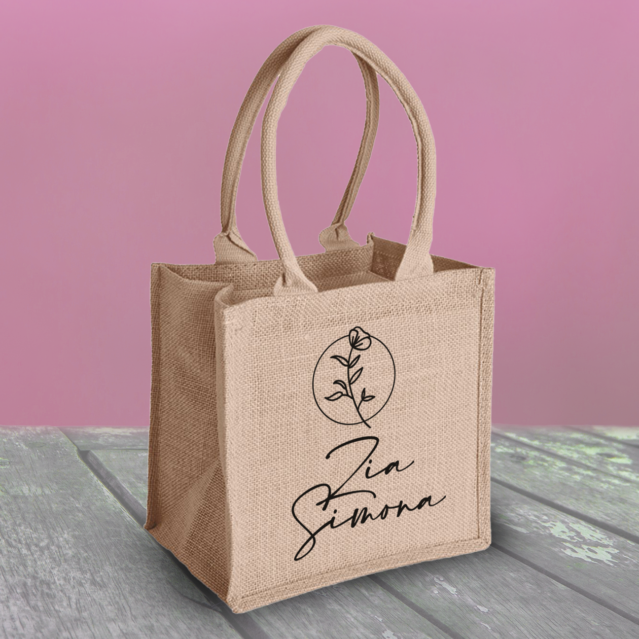 Name flower - Shopper In Cotone - personalizzata con nome