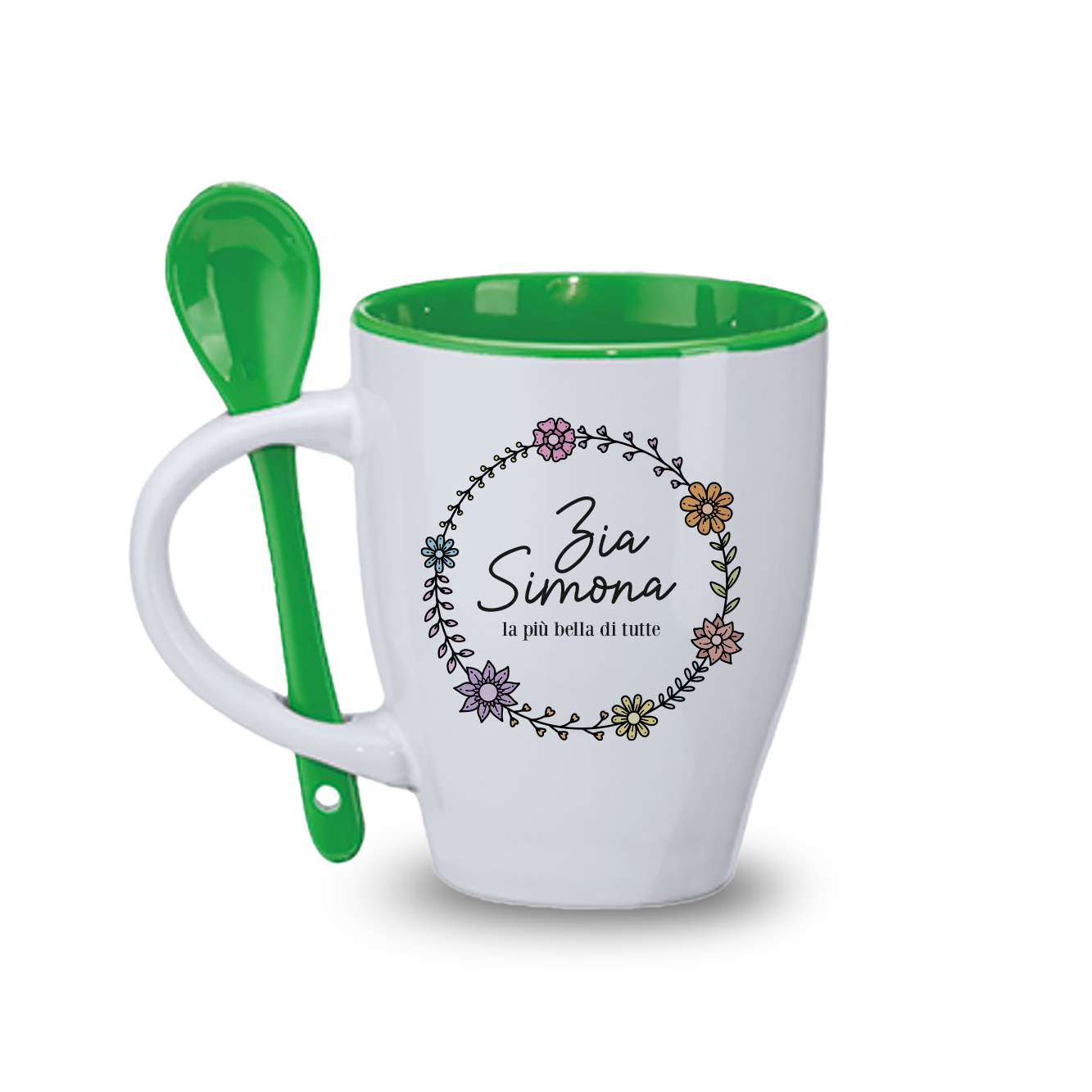Zia la più bella di tutte - Tazza con cucchiaio - personalizzata con nome