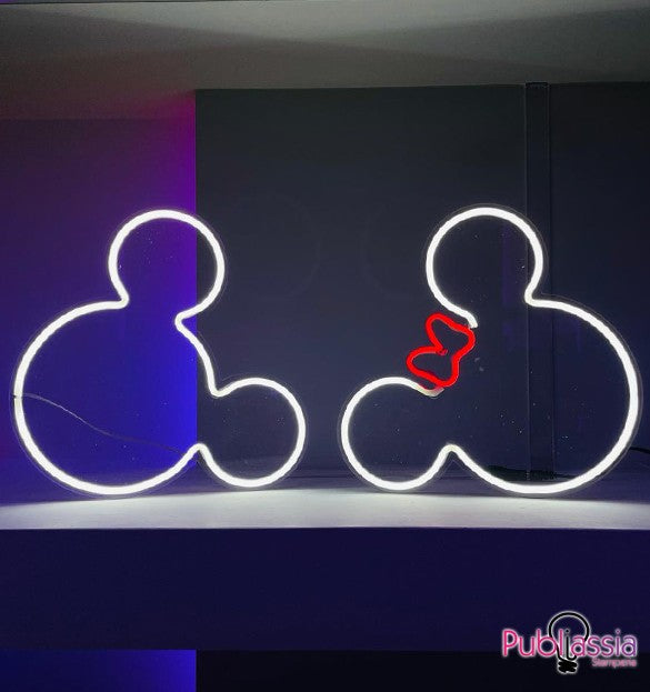 Minnie e Topolino - Coppia Logo Neon Led personalizzato