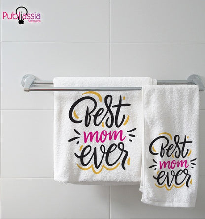 Best mom ever - Kit Asciugamani Personalizzati