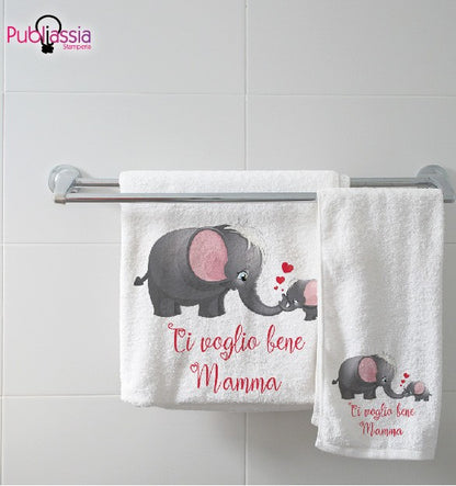 Ti voglio bene mamma - Kit Asciugamani Personalizzati