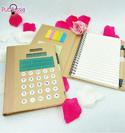 Una mamma organizzata - Block Notes Con Calcolatrice Idea Regalo Festa della Mamma Conti Spesa Famiglia