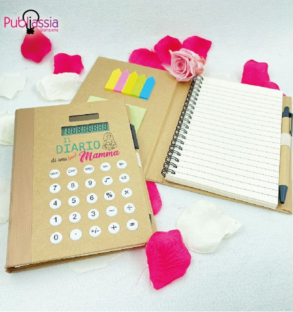 Il diario di una mamma - Block Notes Con Calcolatrice Idea Regalo Festa della Mamma Conti Spesa Famiglia