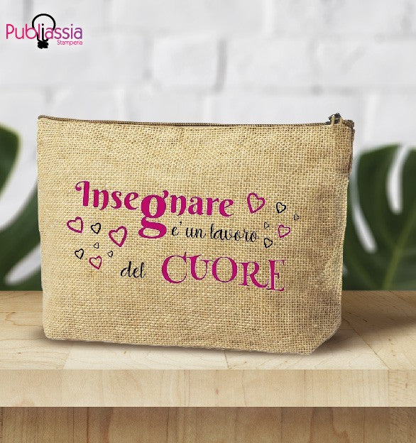 Insegnare - Pochette personalizzata - idea regalo maestra