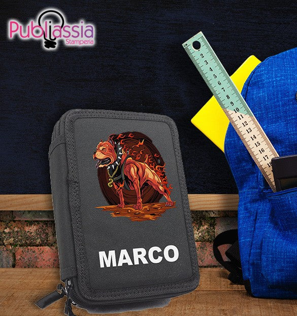 Power - Astuccio Scuola 3 Zip Completo di 45 Pezzi con nome personalizzato