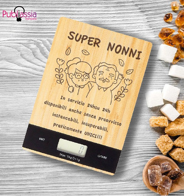 Super nonni - Bilancia Da Cucina Digitale Personalizzata Idea Regalo Cibo festa dei nonni