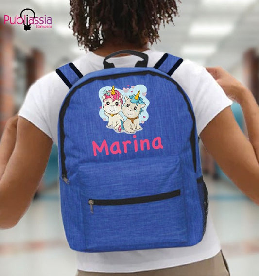 Couple unicorn - Zaino Scuola Bambini - Personalizzato