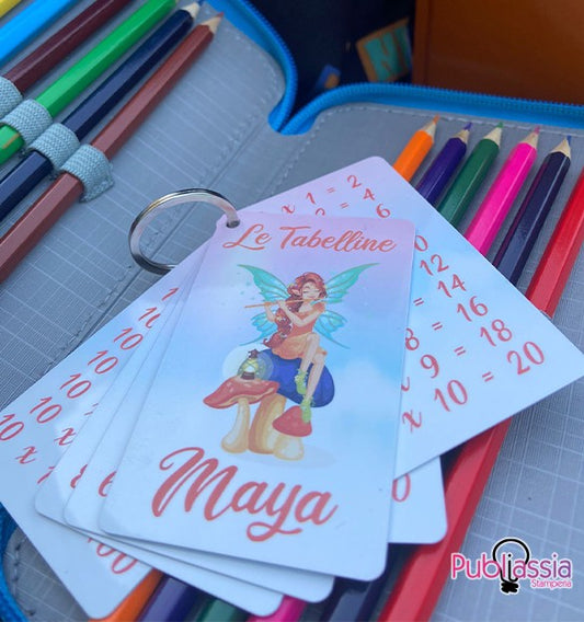 Girl - Impara le Tabelline Card Plastificate Personalizzate con Nome Bambini