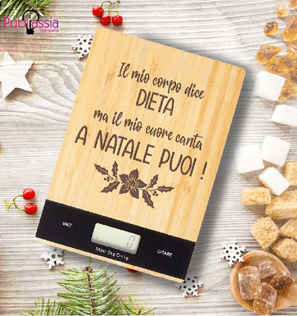 A Natale puoi - Bilancia Da Cucina Digitale Personalizzata Idea Regalo Cibo Casa Natale