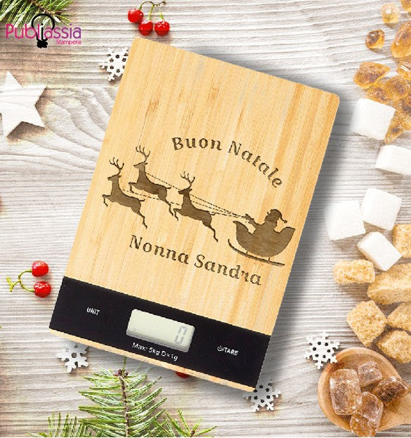 Renne - Bilancia Da Cucina Digitale Personalizzata Idea Regalo Cibo Casa Natale