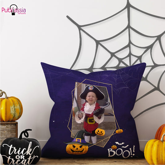 Boo!! Halloween - Cuscino Halloween personalizzato con Foto