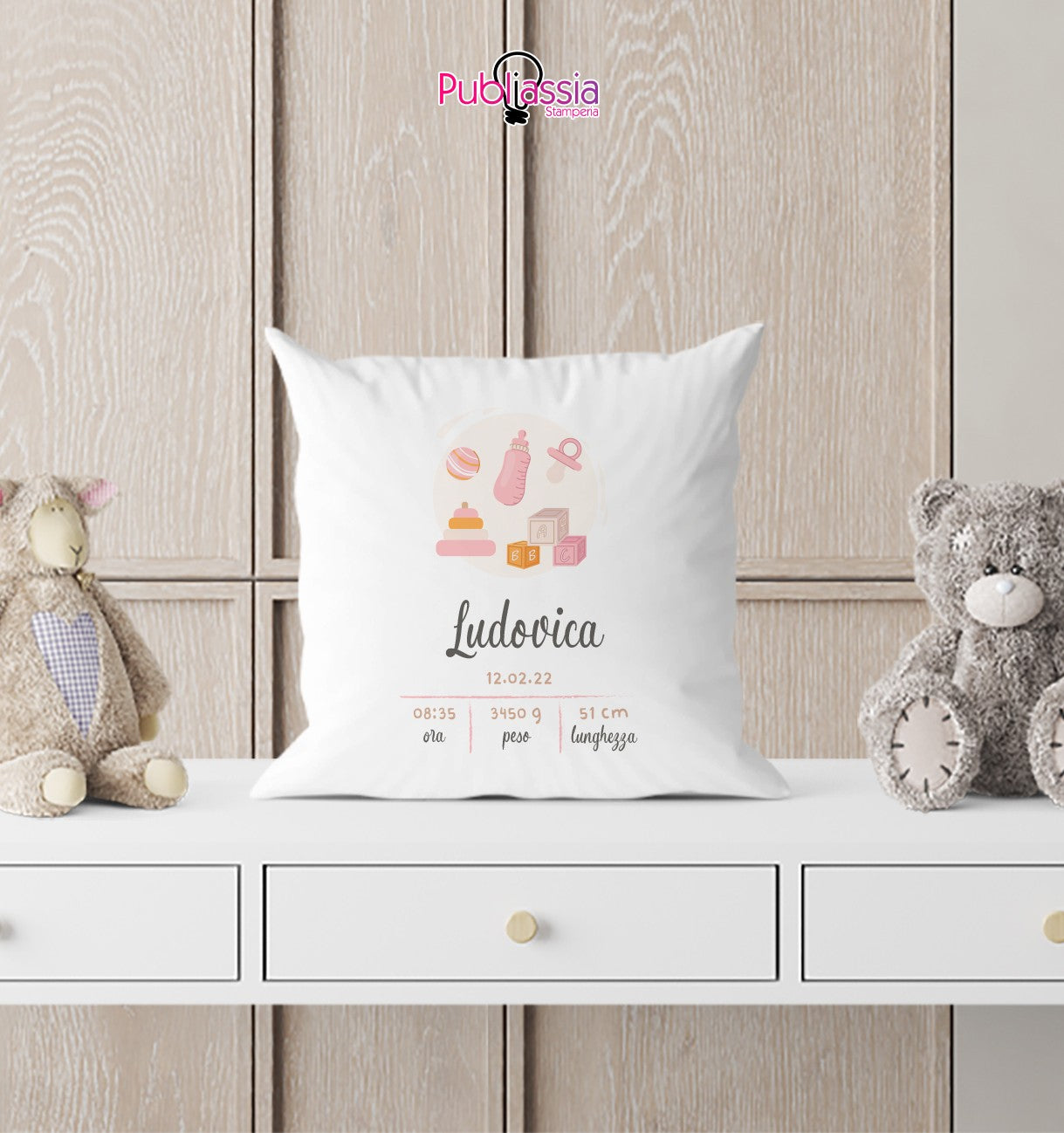 Girl Birth - Cuscino personalizzato