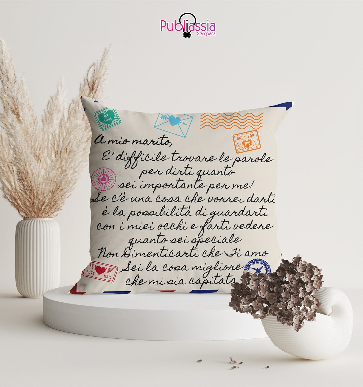 Love letter - Cuscino personalizzato con dedica - idea regalo San Valentino