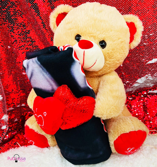 Teddy bear valentine's days - personalizzato con iniziali