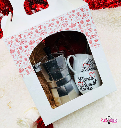Box coffee love - moka, tazze e cucchiaini - personalizzati con nomi