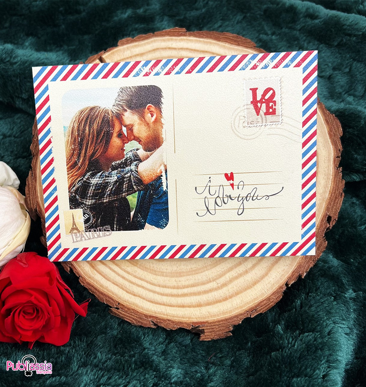 Love letter - targhetta in legno - personalizzato con foto e dedica