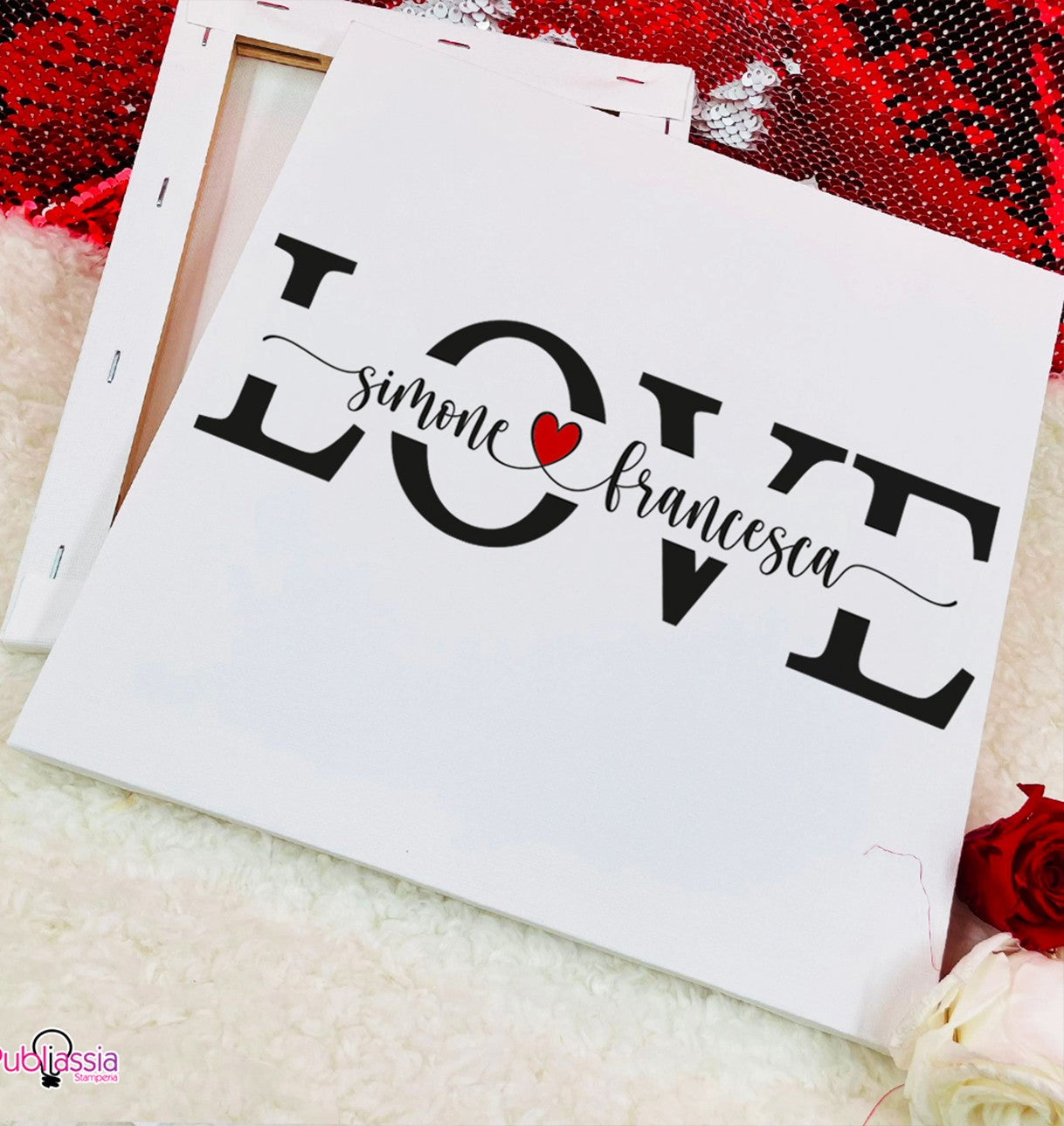 Love Art - tela quadro - personalizzata con nomi