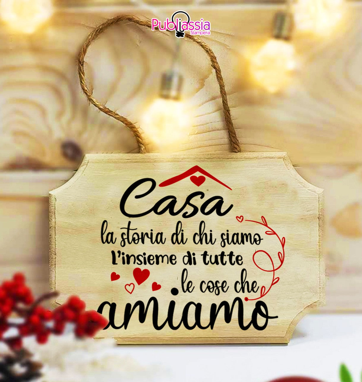 Casa - fuoriporta in legno - personalizzato