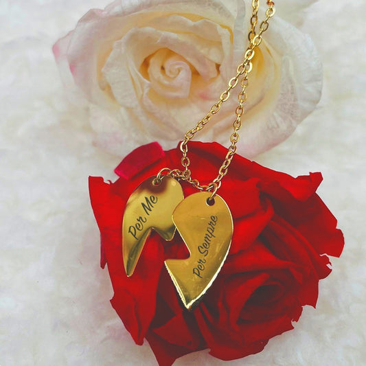 Heart - collana personalizzata con nomi incisi - idea regalo San Valentino