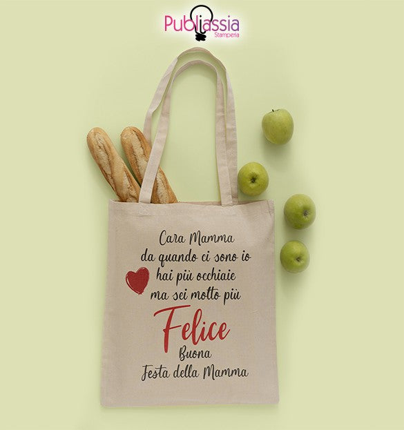 Mamma felice - Shopper In Cotone