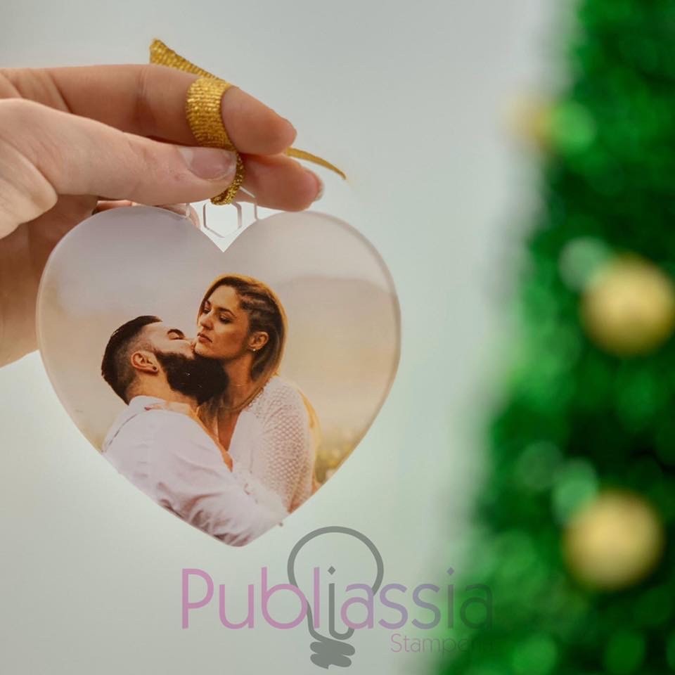 Heart Christmas Balls - Plexiglass - decorazioni di Natale personalizzate con foto