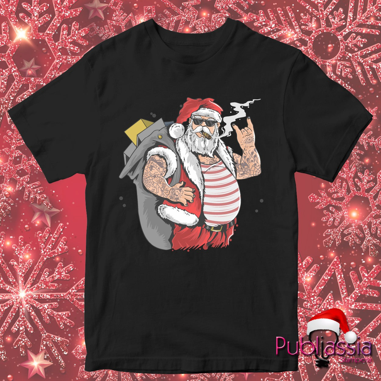 Funny Santa Claus T-shirt Natale
