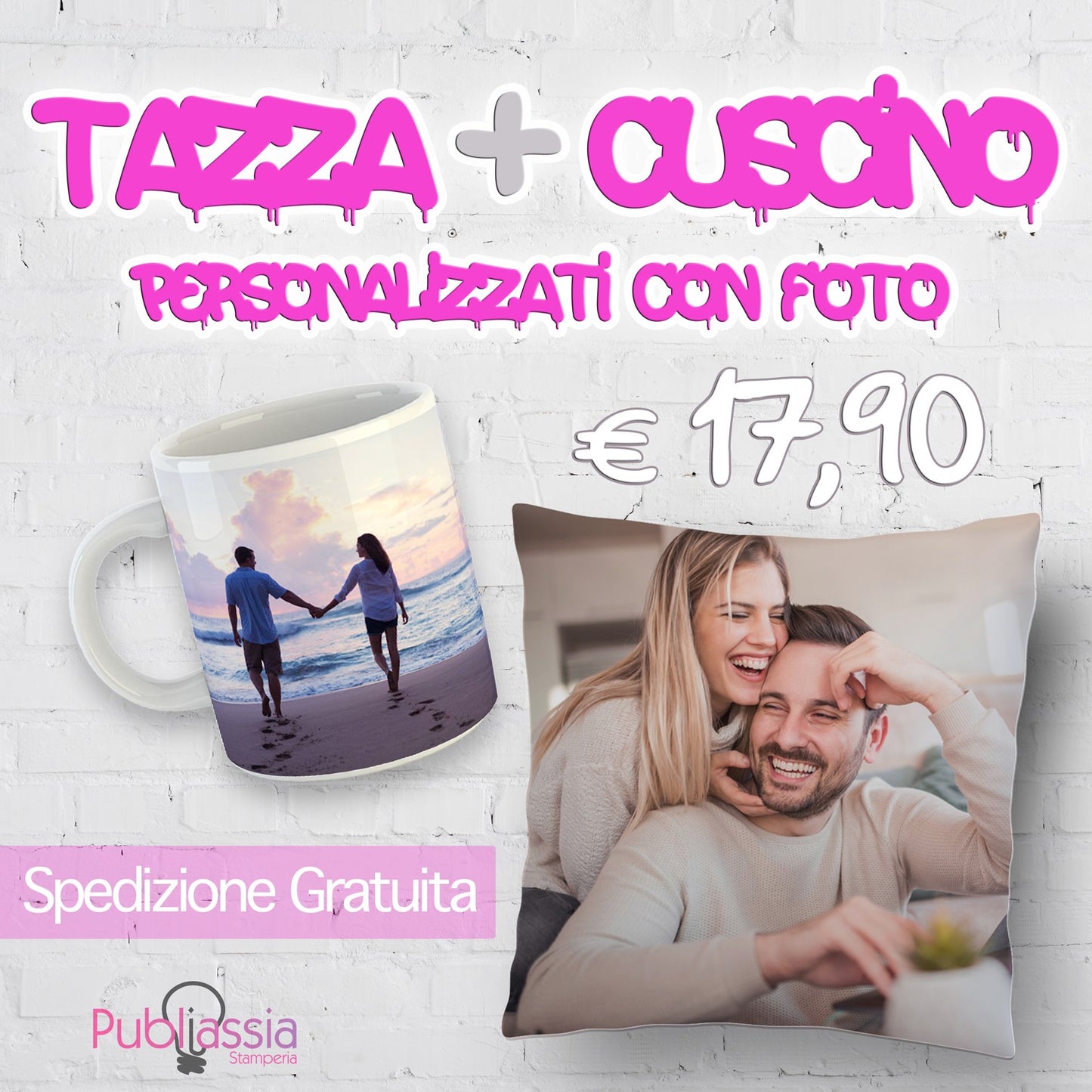 Tazza + Cuscino - personalizzati con foto