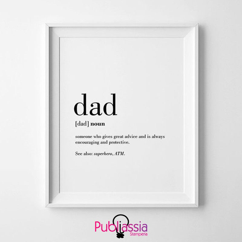 Dad - parole dizionario quadretto in tela
