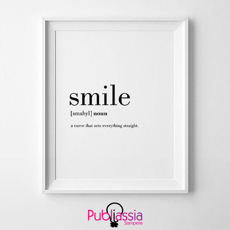 Smile - parole dizionario quadretto in tela
