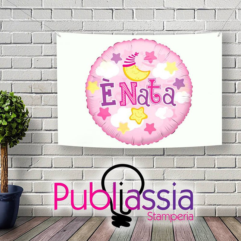 E’ Nata - Striscione Banner In Pvc Nascita