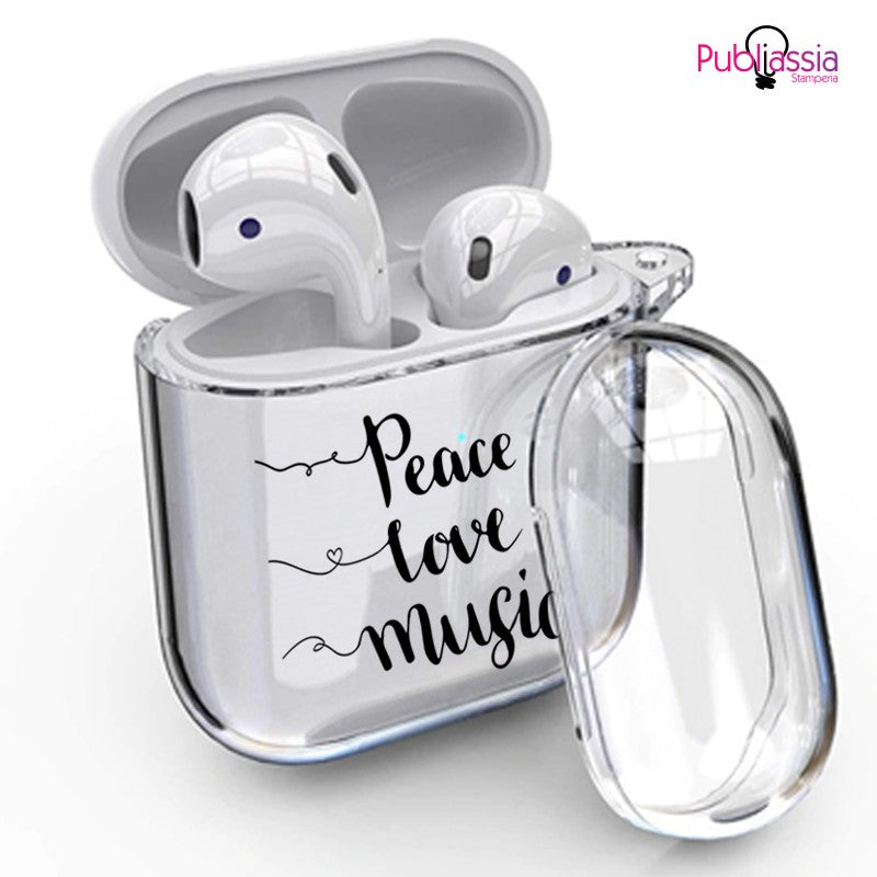 Peace Love Music - Custodia AirPods