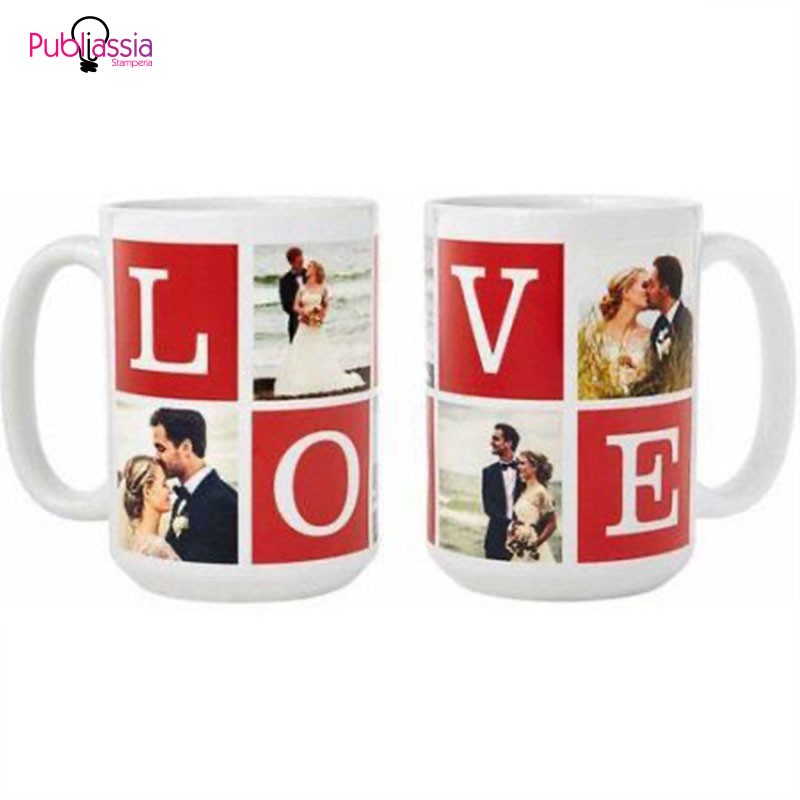 Love - Coppia tazze Mug Personalizzate Con Foto