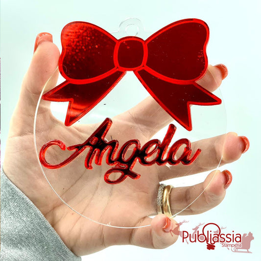 Pallina Di Natale in Plexiglass Personalizzata Con Nome