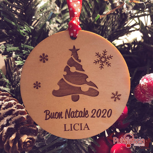 Buon Natale - Pallina in Legno Personalizzata