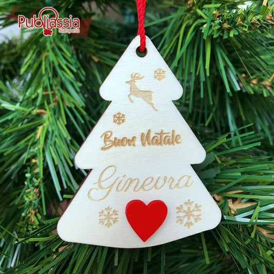 Buon Natale - Pallina in Legno Personalizzata