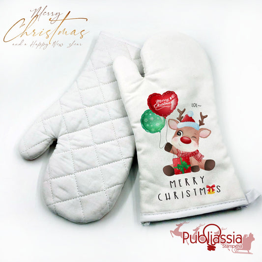 Merry Christmas - Guanto da cucina personalizzata