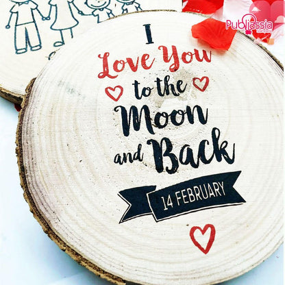 I love you to the moon and back - Base in legno