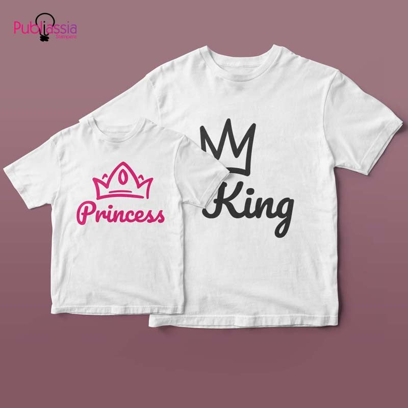 King & Princess - Festa del papà - Coppia t-shirt