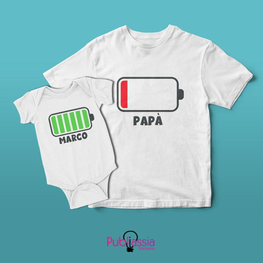 Low Battery - Festa del papà - T-shirt e body personalizzati