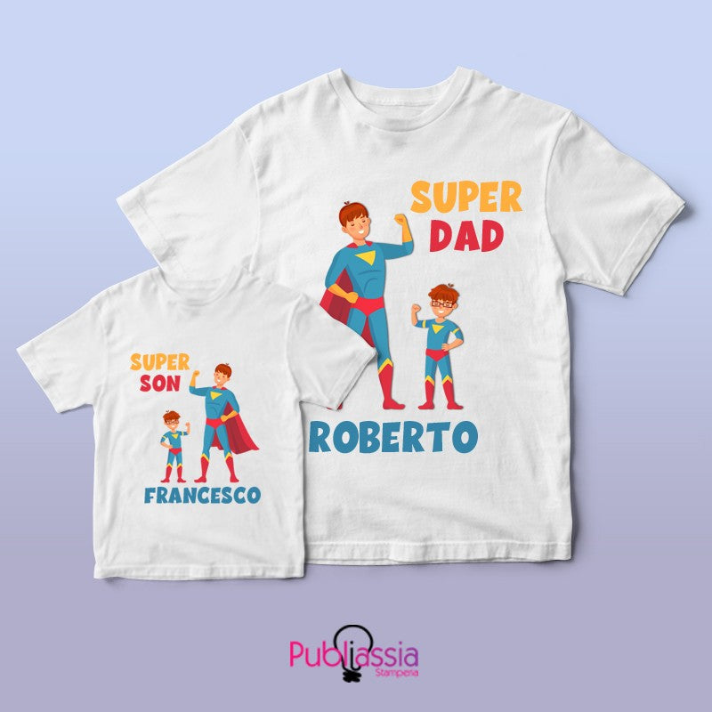 Super Dad & Super Son - Festa del papà - Coppia t-shirt