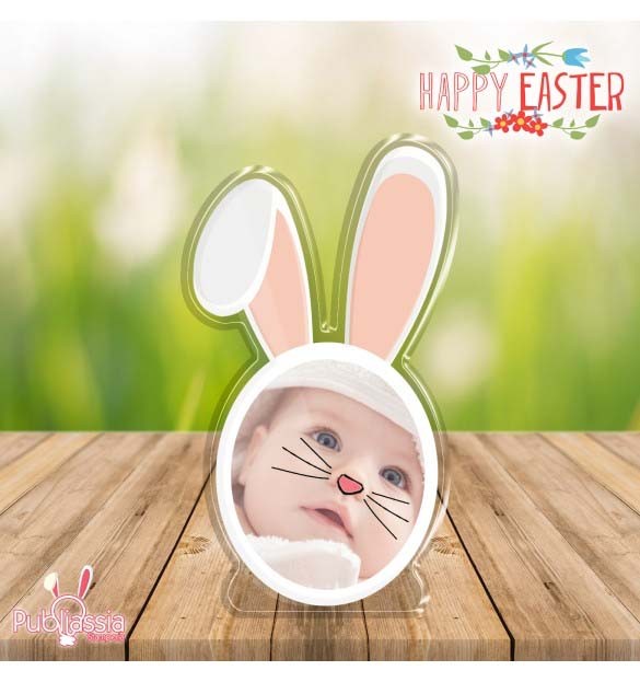 Easter Bunny - Coniglio di Pasqua in plexiglass personalizzato con foto