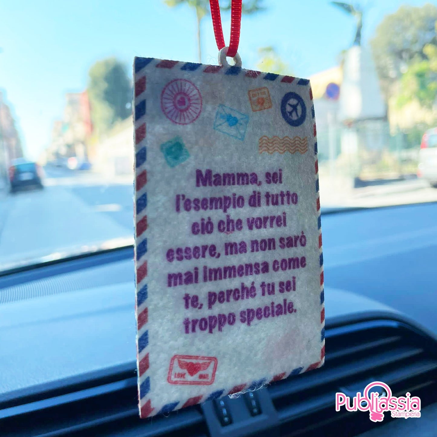 Profumatore Deodorante Auto - Festa della Mamma - lettera personalizzata